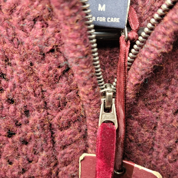Abercrombie & Fitch Vintage 2002 Y2K Lambswool Blend Burgundy Jacket NWT - Picture 8 of 13